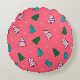 christmas tree pattern tissue paper medium round cushion