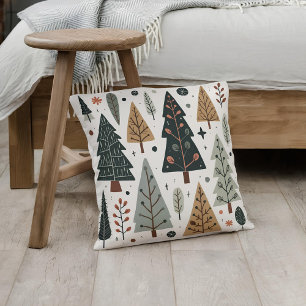  Christmas Tree Pattern vintage holiday  Cushion