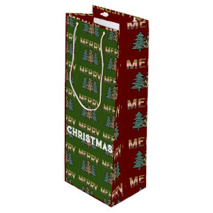 Christmas Tree Pattern Wine Gift Bag