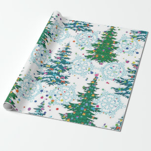Christmas tree pattern wrapping paper