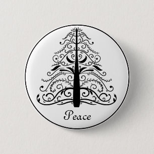 Christmas Tree Peace 6 Cm Round Badge