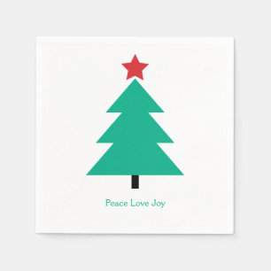 Christmas Tree Peace Love Joy Napkin