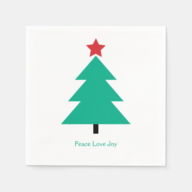 Christmas Tree Peace Love Joy Napkin (Front)