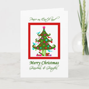 Christmas tree, Peace on Earth, for Grandparents Holiday Card