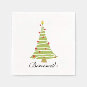 Christmas Tree Personalised Cocktail Napkin