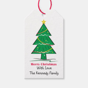 Christmas Tree Personalised Family Christmas Gift Tags