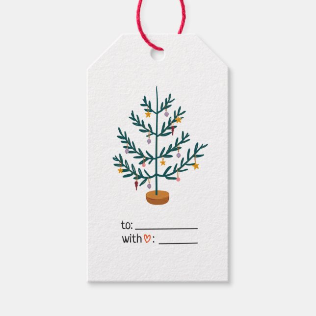 Christmas Tree Personalised Name Gift Tags (Front)
