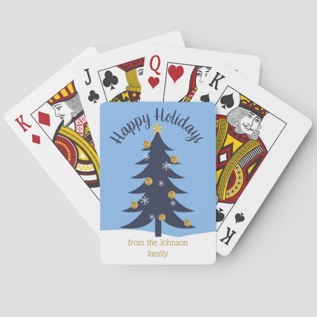 Christmas Tree Personalised Playing Cards (Back)