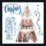 Christmas Tree photo collage Blue Style Poster<br><div class="desc">Christmas Tree photo collage Blue Style Poster. This Christmas collage «Christmas Tree» will be a wonderful holiday gift for your loved one. Insert your photos easily and easily. The template is suitable for a holiday gift for Christmas and New Year. Create a unique custom photo collage, and save your happy...</div>