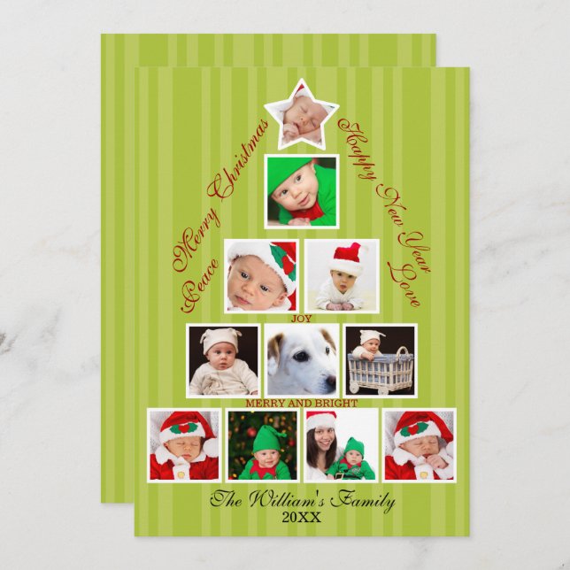Christmas Tree Photo Collage Holiday (Front/Back)