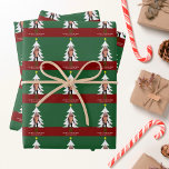 Christmas Tree Photo Cutout Modern Green Red Cute Wrapping Paper Sheet<br><div class="desc">Cute,  modern Christmas tree faux cut-out wrapping paper featuring a photo of a happy couple or family inside the cool cutout of a pine tree on green and red for the holidays. Unique and fun with your custom text underneath.</div>