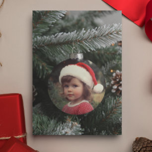 Christmas Tree Photo Ornament Personalised Custom Card