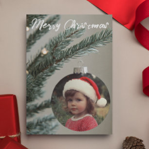 Christmas Tree Photo Ornament Personalised Custom Card