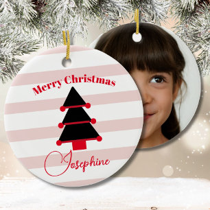 Christmas Tree Photo Pink Black Red Modern Ceramic Tree Decoration