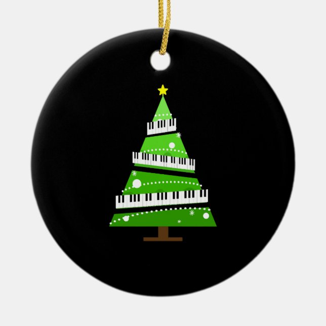 Christmas Tree Piano Teacher Gift Ceramic Tree Decoration (Front)