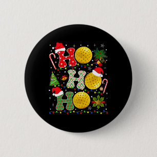 Christmas Tree Pickleball Ho Ho Ho Santa Lights Xm 6 Cm Round Badge