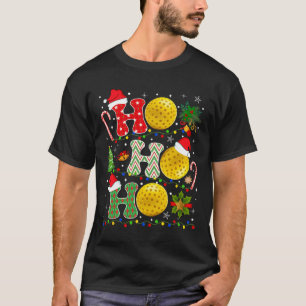 Christmas Tree Pickleball Ho Ho Ho Santa Lights Xm T-Shirt