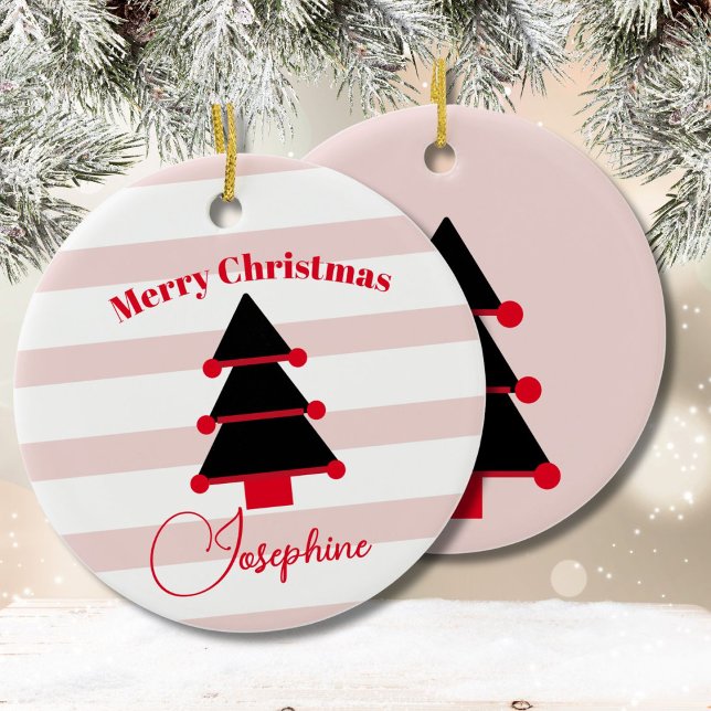 Christmas Tree Pink Black Red Modern Ceramic Tree Decoration (Creator Uploaded)