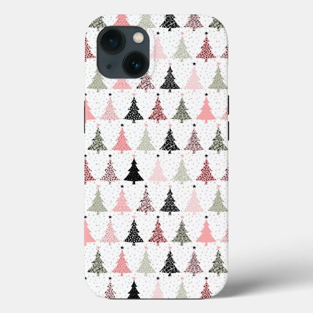 Christmas Tree Pink & Green with White Background Case-Mate iPhone Case (Back)