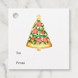 Christmas Tree Pizza To From Favour Tags