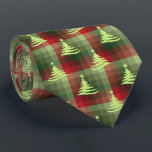 Christmas Tree Plaid Forest Green Two-Sided Tie<br><div class="desc">Forest green with red and lime colorway.  Inspired by the retro advertising art from the fifties and sixties,  this Christmas tree design is combined with lots of rows of coloured checks to create this unique plaid holiday necktie. These designs come in several colorways.</div>
