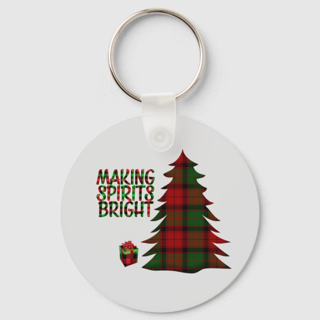 Christmas Tree Plaid          Key Ring (Front)