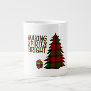Christmas Tree Plaid Large Coffee Mug