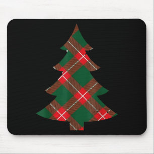Christmas Tree Plaid Pattern Red Green Holiday For Mouse Mat