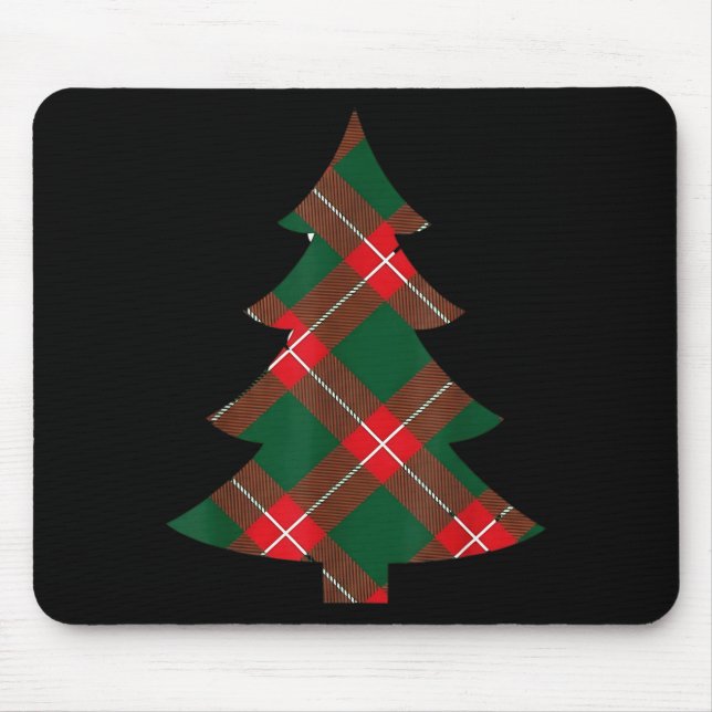 Christmas Tree Plaid Pattern Red Green Holiday For Mouse Mat (Front)