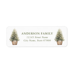 Christmas Tree Plant Return Address Labels