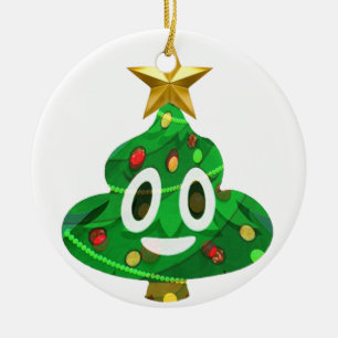 Christmas Tree Poop Emoji Ceramic Tree Decoration
