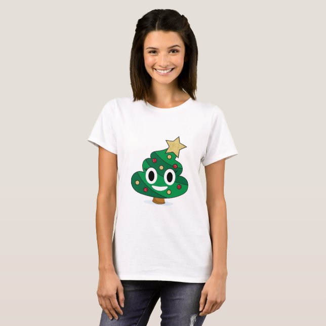 Christmas Tree Poop Emoji Women's T-Shirt (Front Full)