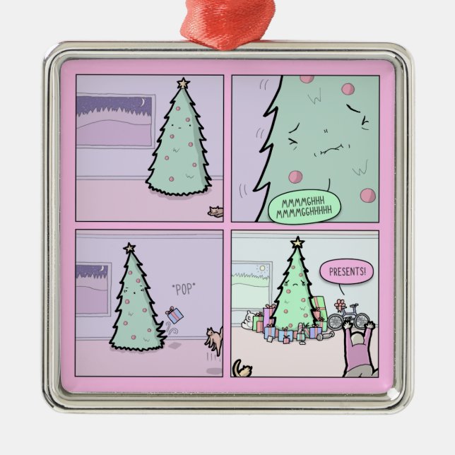 Christmas Tree Pooping Metal Tree Decoration (Front)