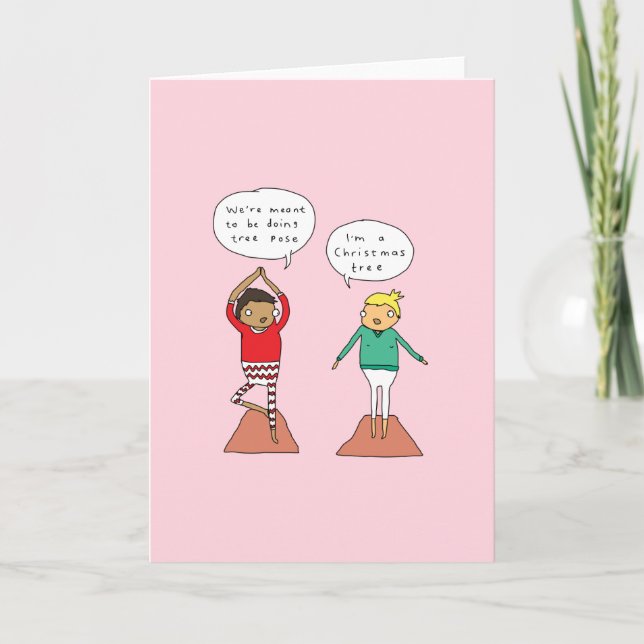 Christmas Tree Pose | Funny Yoga Christmas Card (Front)
