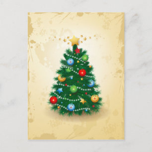 Christmas tree, postcard