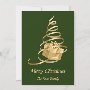 Christmas Tree Present Flat Holiday Card