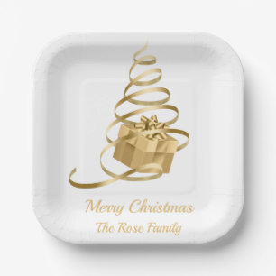 Christmas Tree Present Paper Plate