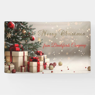 Christmas Tree Presents Bokeh Merry Christmas  Banner