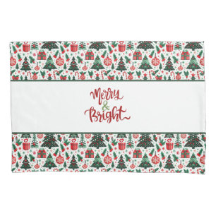 Christmas tree, presents, candy cane pillowcase