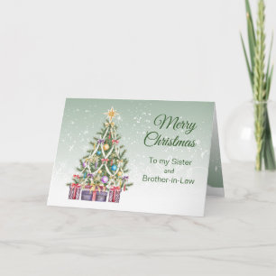 Christmas tree, presents, Sister & Brother-in-Law Holiday Card