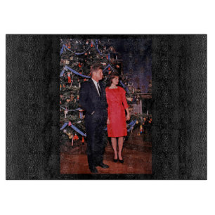 Christmas Tree President John Kennedy & Jacqueline Cutting Board