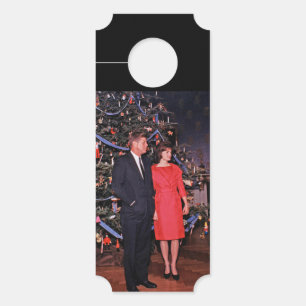 Christmas Tree President John Kennedy & Jacqueline Door Hanger