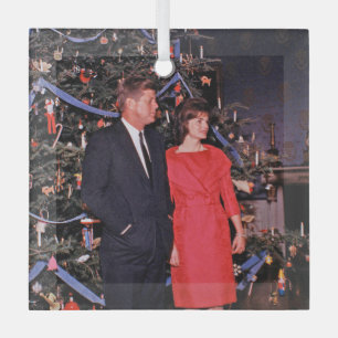 Christmas Tree President John Kennedy & Jacqueline Glass Tree Decoration