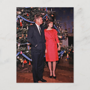 Christmas Tree President John Kennedy & Jacqueline Postcard
