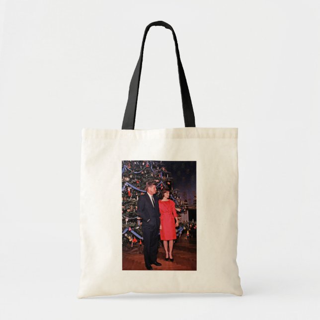 Christmas Tree President John Kennedy & Jacqueline Tote Bag (Front)