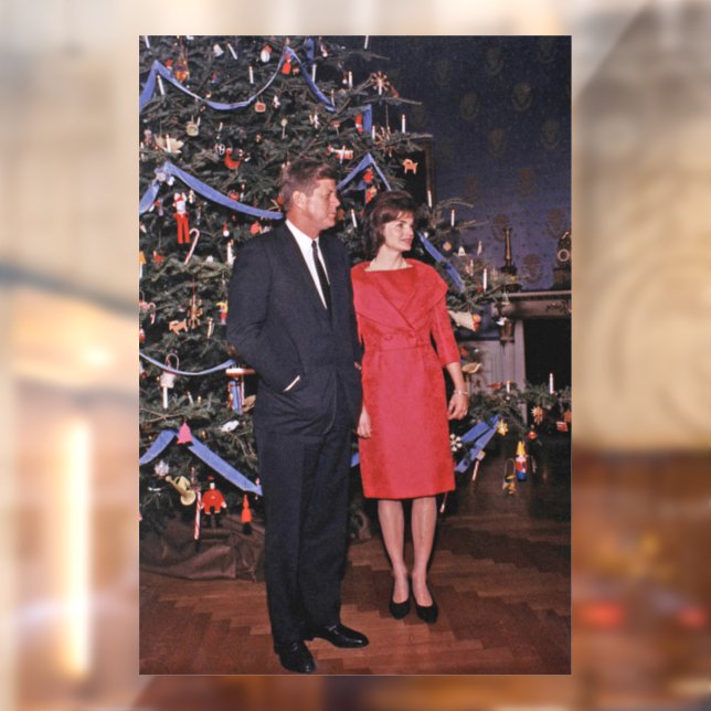 Christmas Tree President John Kennedy & Jacqueline Window Cling (Sheet 2)