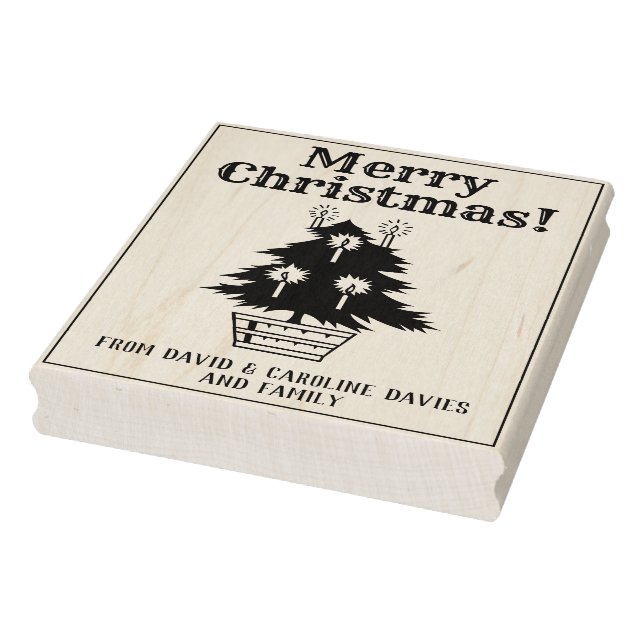 Christmas Tree - Print Your Own Christmas Cards Rubber Stamp (Stamp)