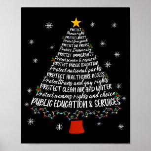 Christmas Tree Protect Human Rights Protect Libert Poster
