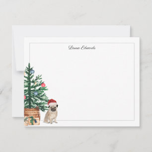 Christmas Tree Pug Holiday Card