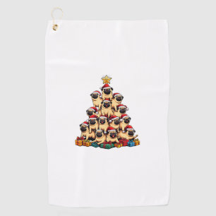 Christmas Tree Pugs Pug Dog Golf Towel